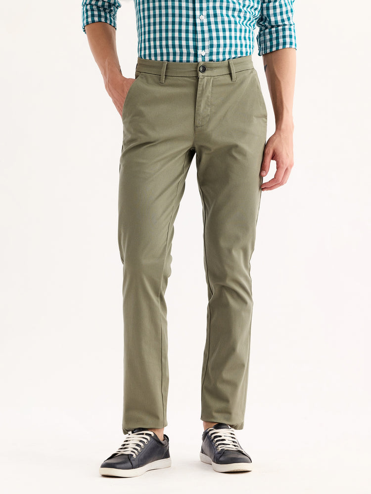 Green Stretch Slim Fit Trouser