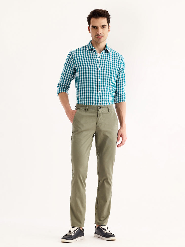 Green Stretch Slim Fit Trouser