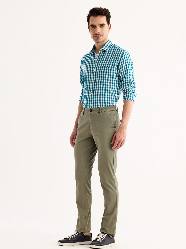 Green Stretch Slim Fit Trouser