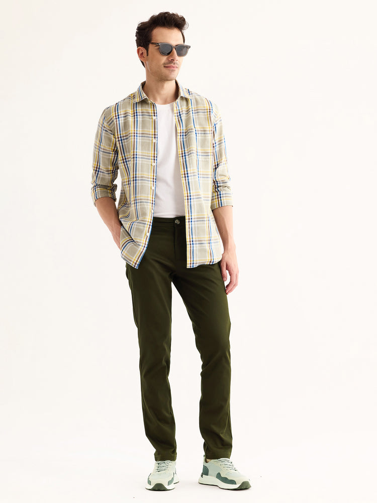 Olive Stretch Slim Fit Trouser