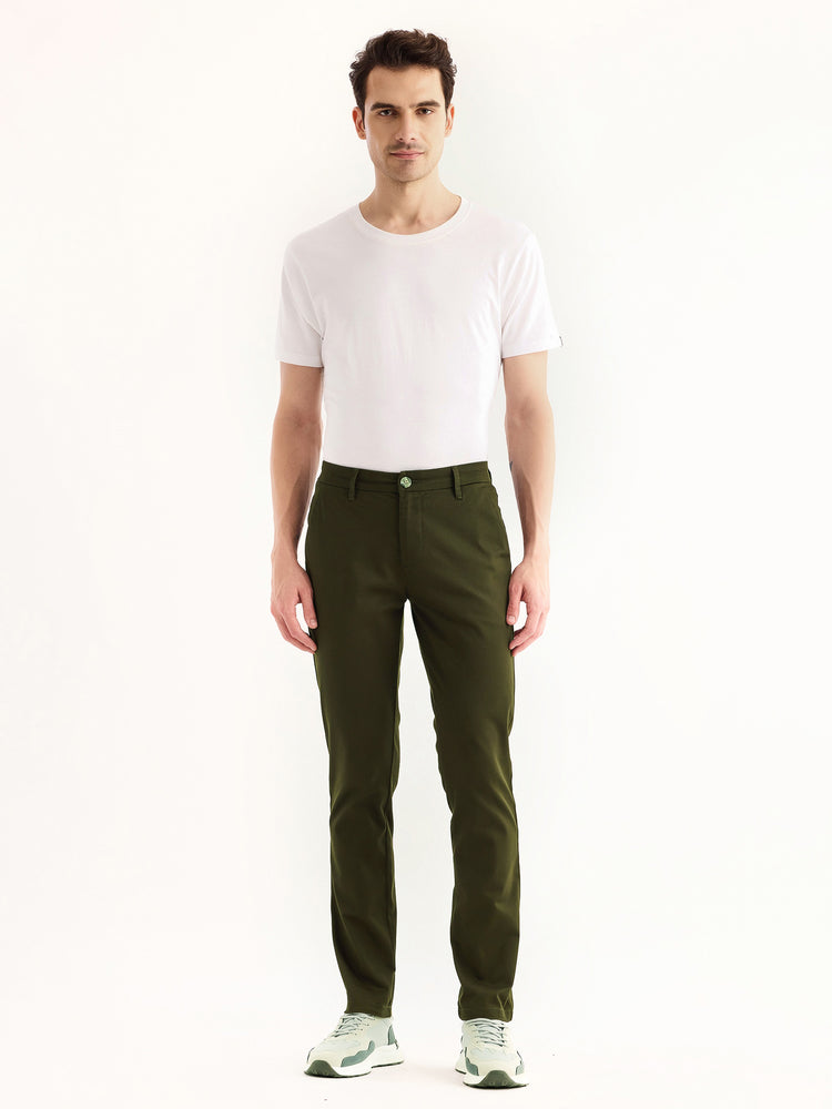 Olive Stretch Slim Fit Trouser