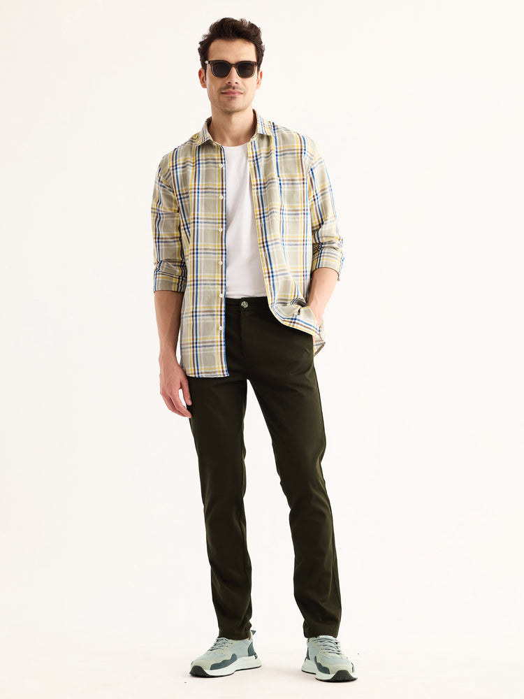 Olive Stretch Slim Fit Trouser