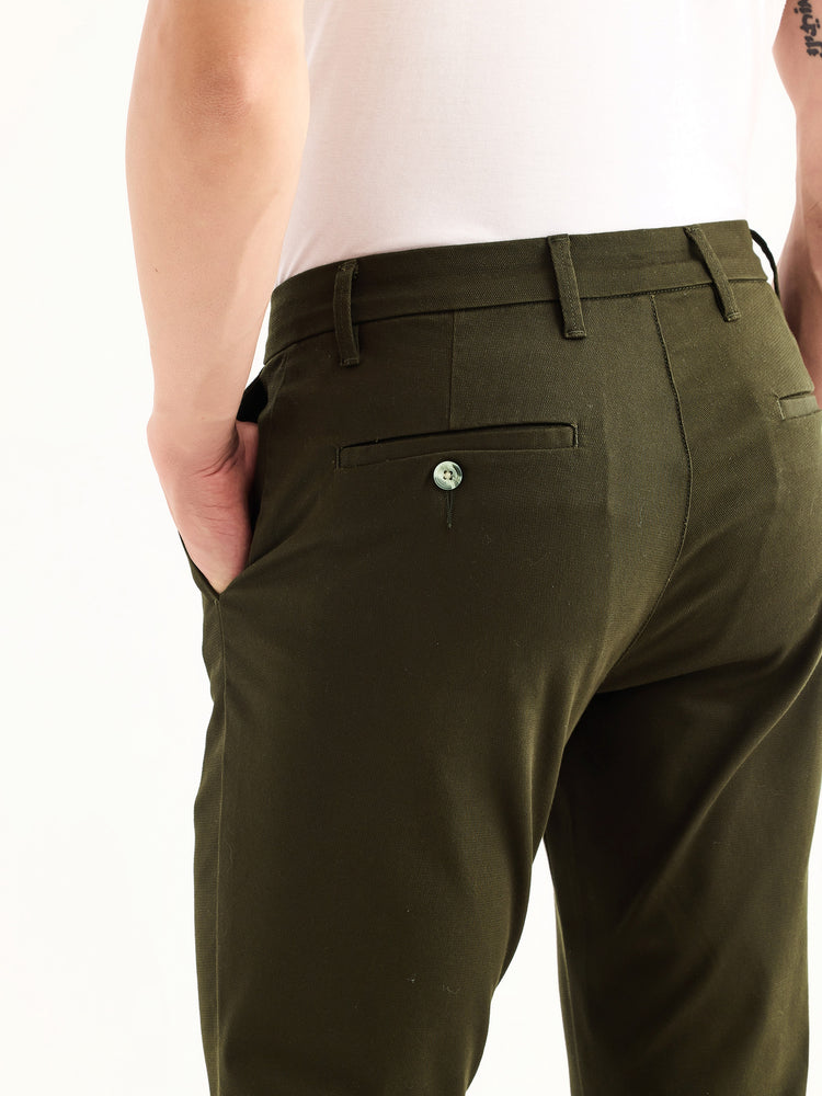 Olive Stretch Slim Fit Trouser