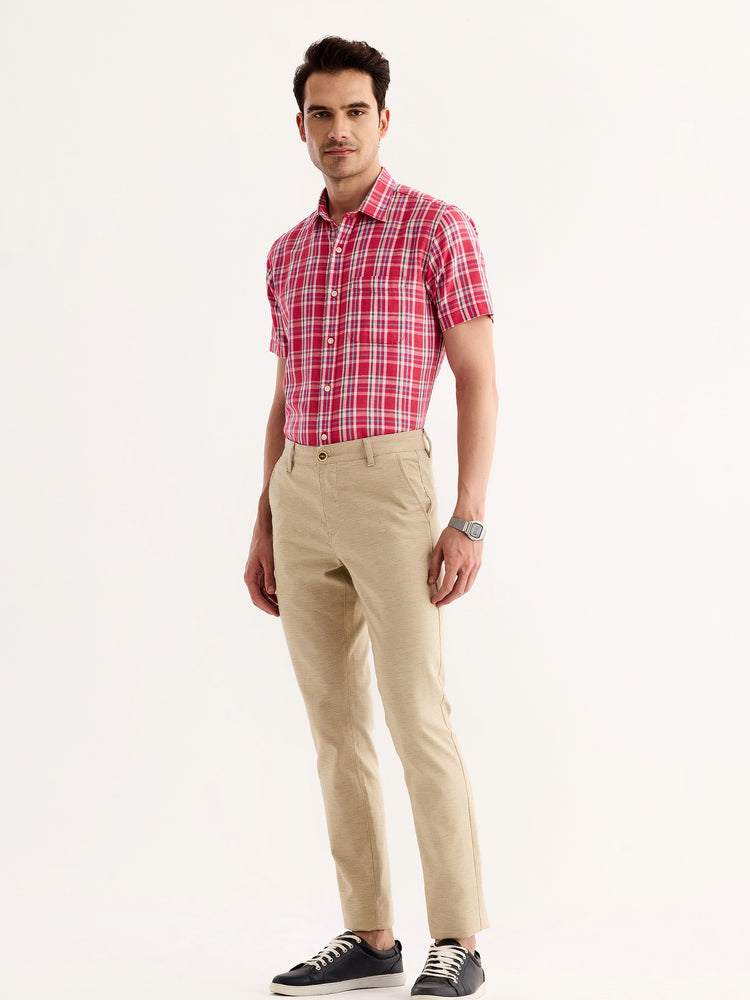 Khaki Stretch Slim Fit Trouser