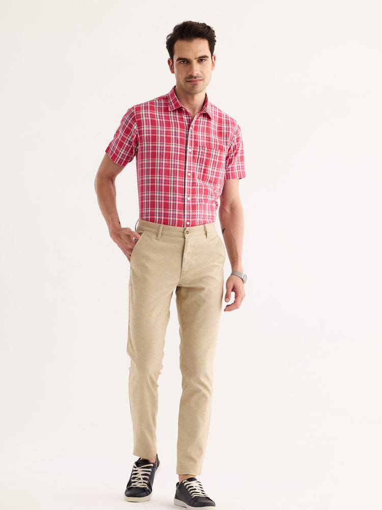 Khaki Stretch Slim Fit Trouser