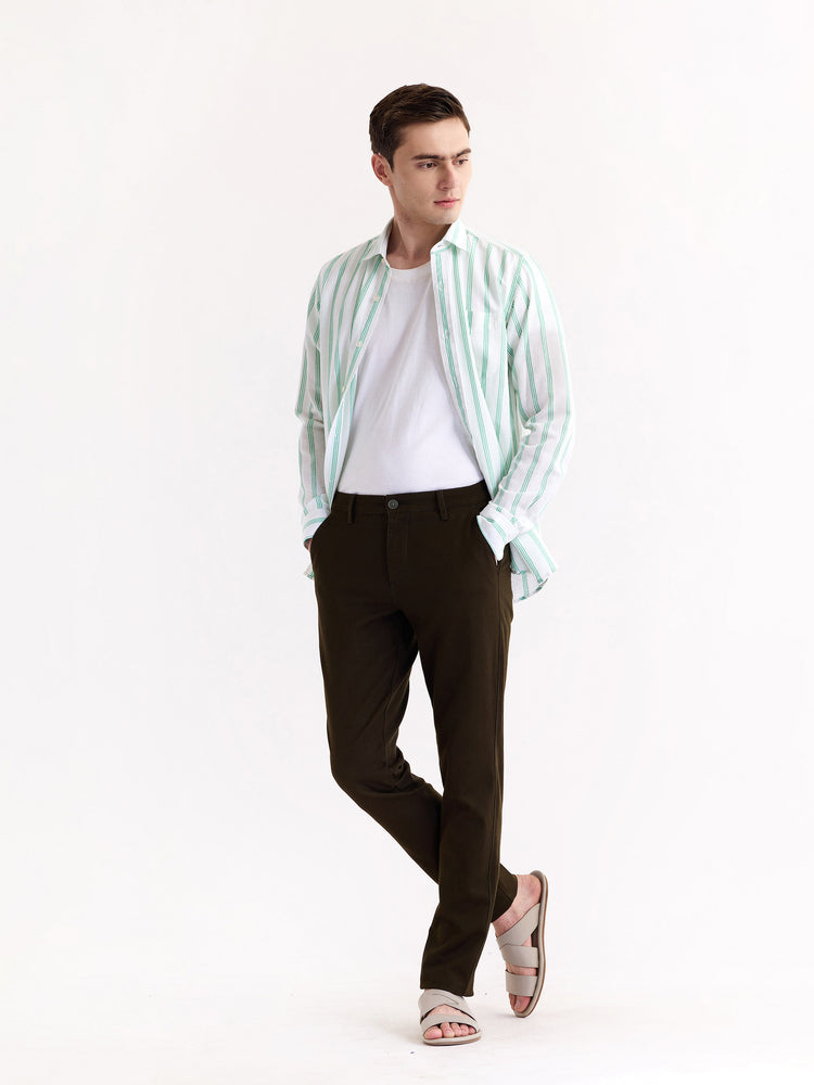 Green Stretch Slim Fit Trouser