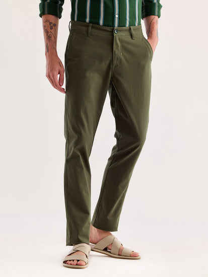 Green Stretch Slim Fit Trouser