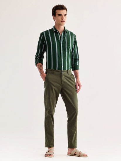 Green Stretch Slim Fit Trouser