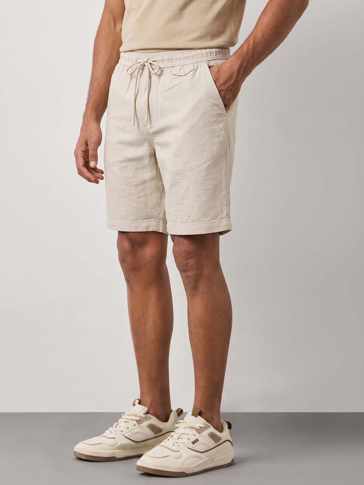Cream Cotton Shorts