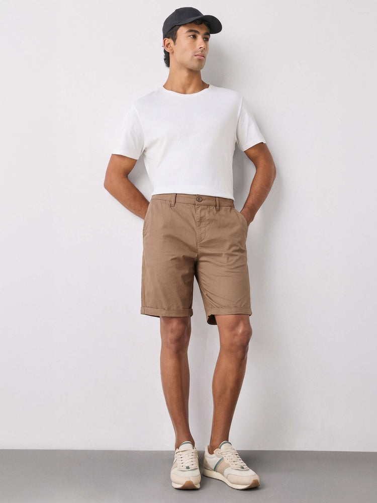 Khakhi Cotton Stretch Shorts