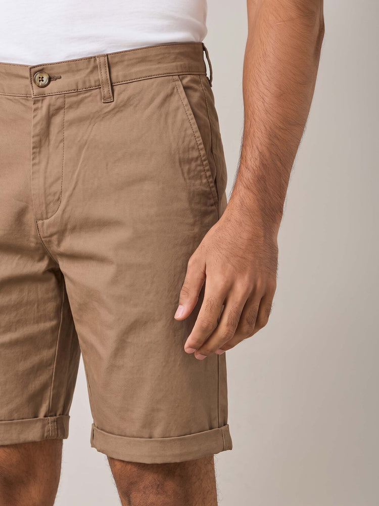 Khakhi Cotton Stretch Shorts
