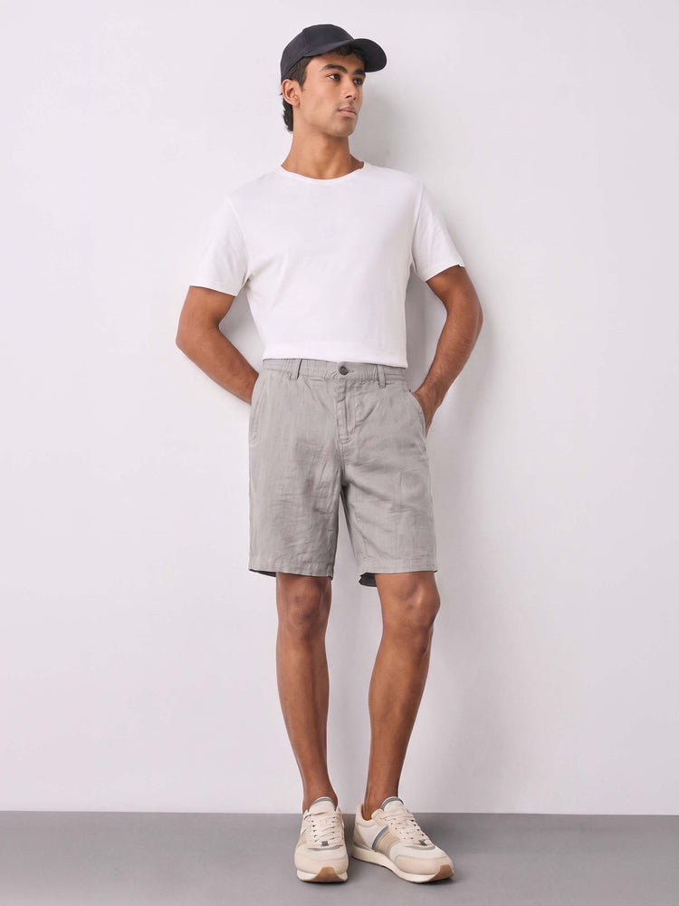 Grey Cotton Shorts