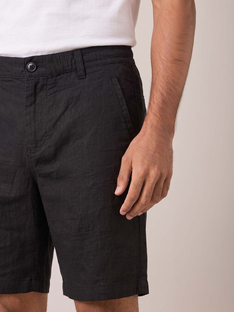 Black Cotton Shorts