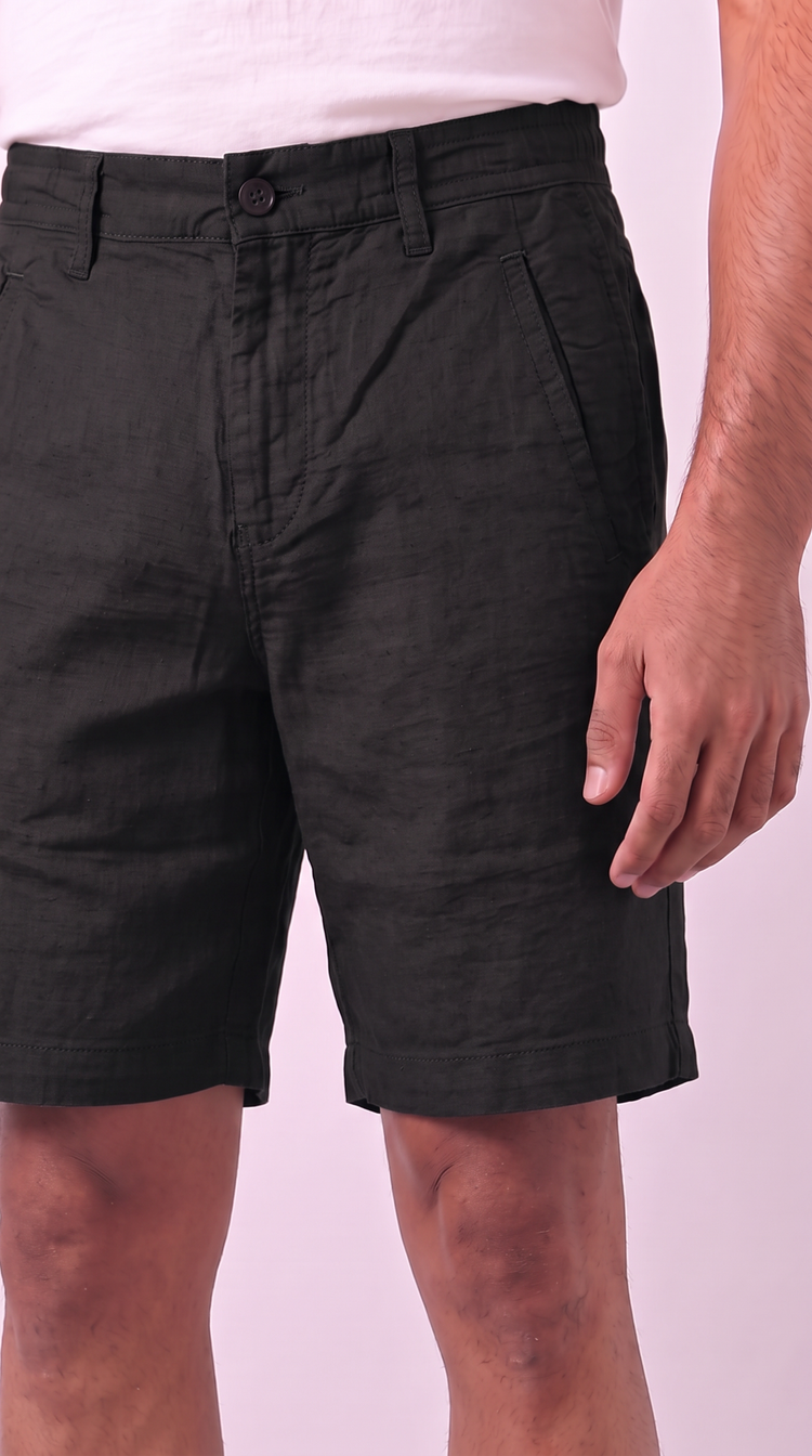 Black Cotton Shorts