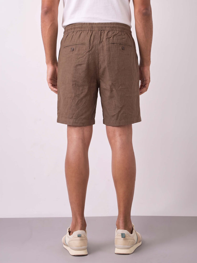 Khakhi Cotton Stretch Shorts