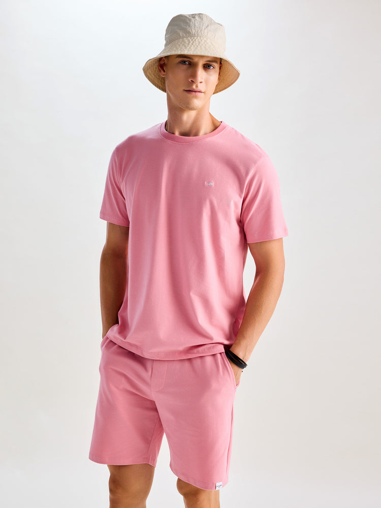 Pink Peach Plain Knits Co-Ords