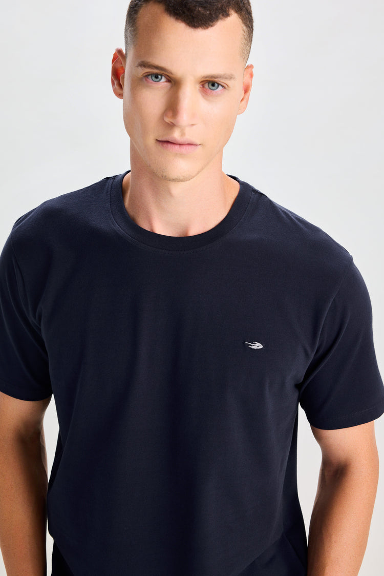 Navy Peach Plain Knits Co-Ords