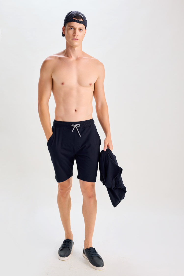 Navy Peach Plain Knits Co-Ords