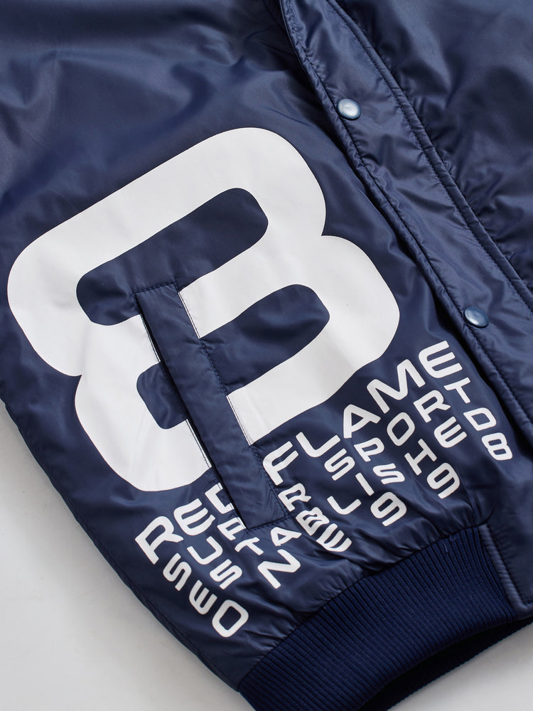 Navy Printed Racing Jacket