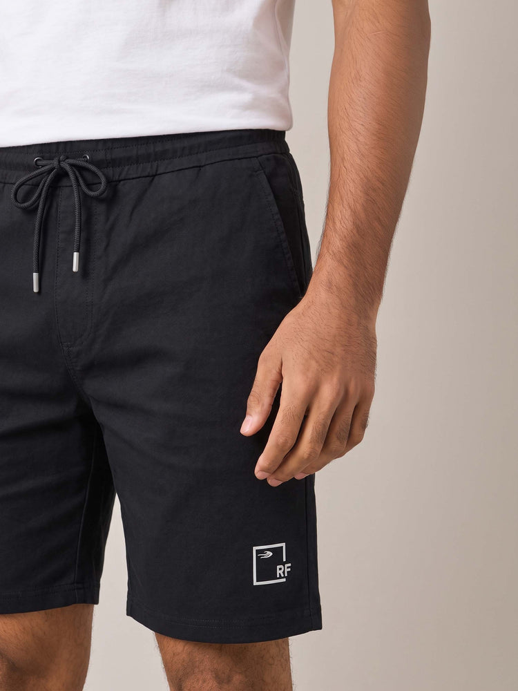 Black Knits Cotton Shorts