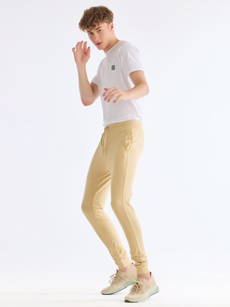 Cream Plain Joggers