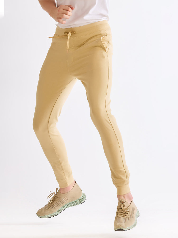 Cream Plain Joggers