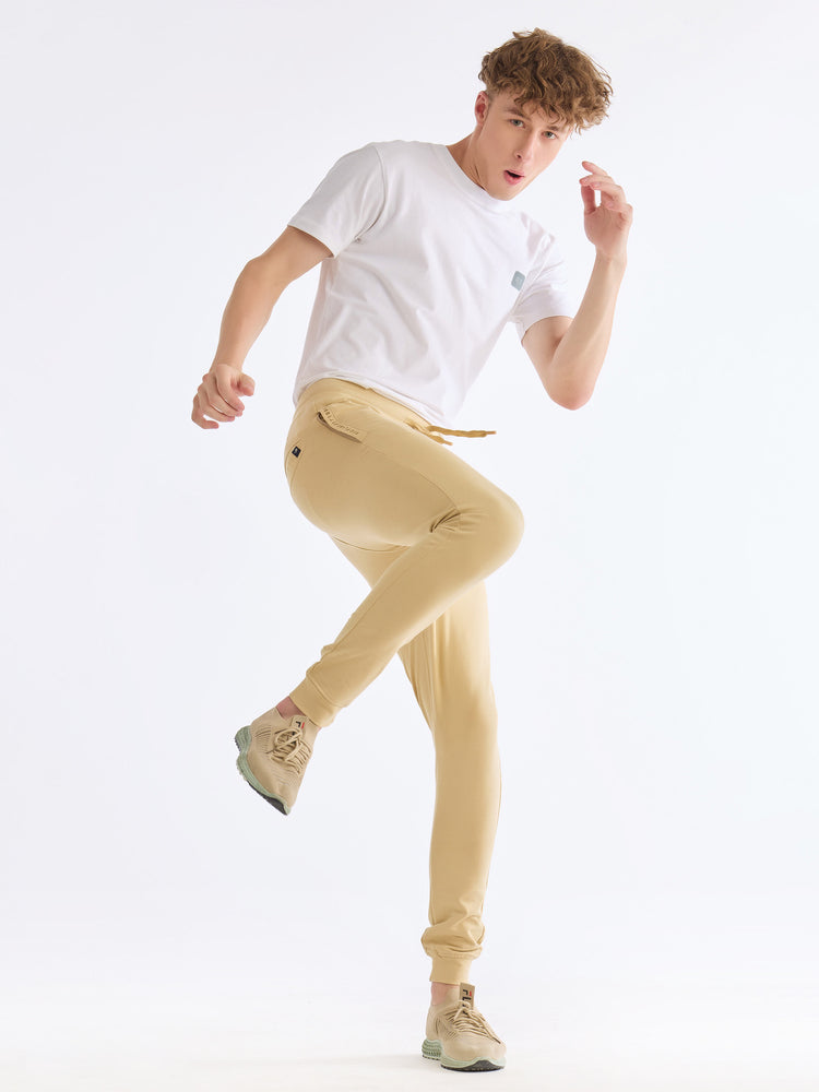 Cream Plain Joggers