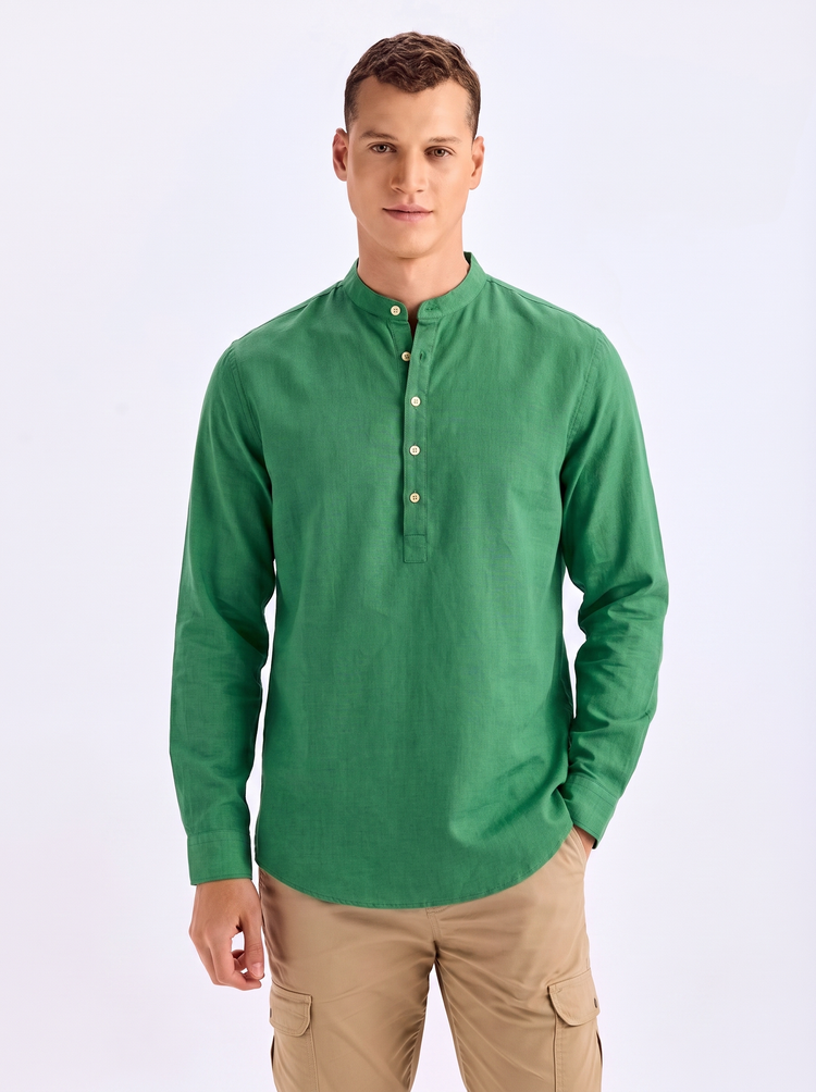 Green Linen Kurta