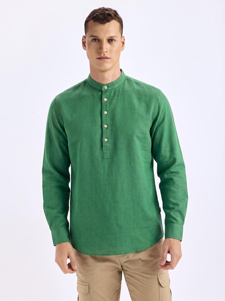 Green Linen Kurta