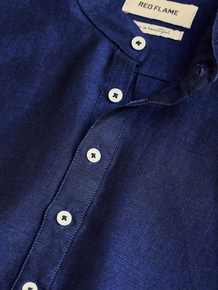 Navy Linen Kurta