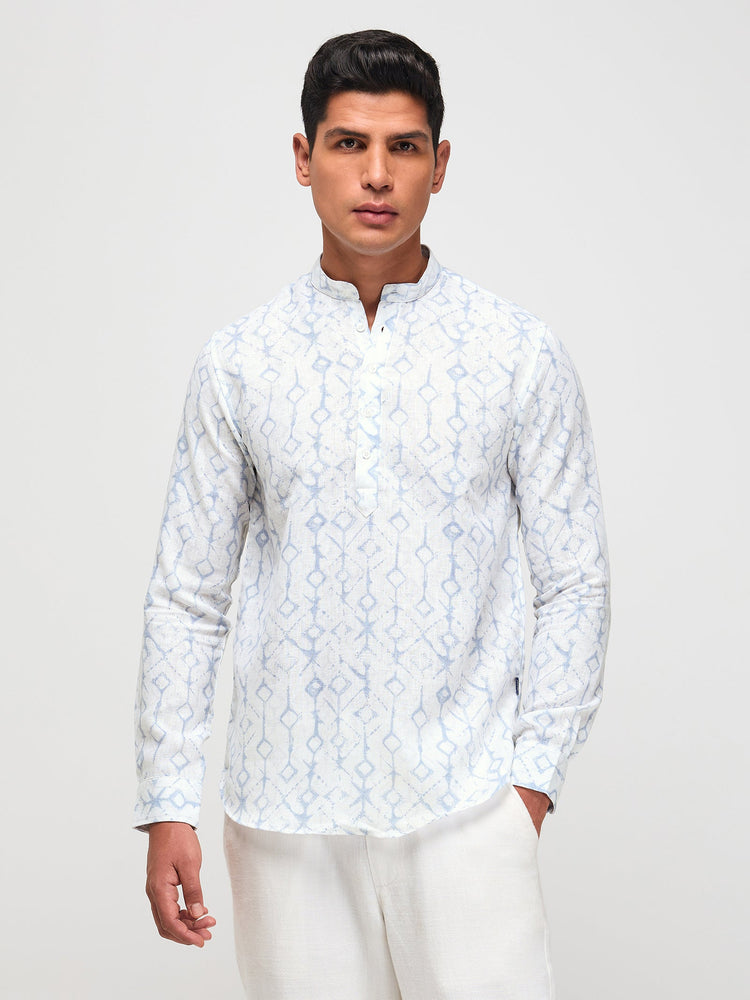 Abstract Print Textured Kurta