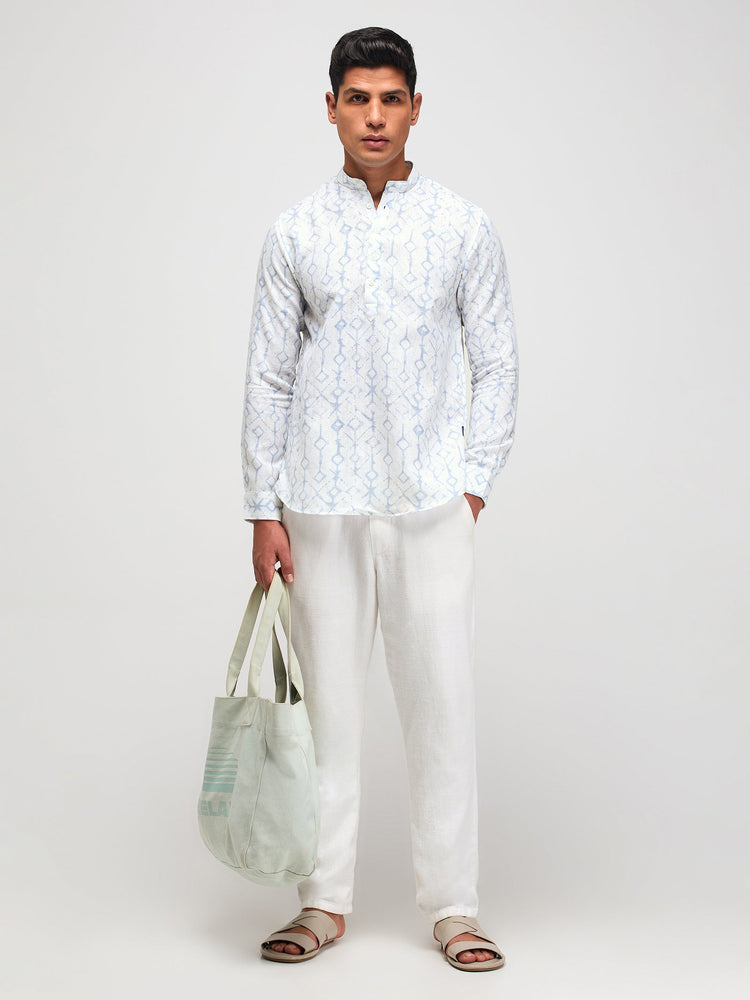 Abstract Print Textured Kurta
