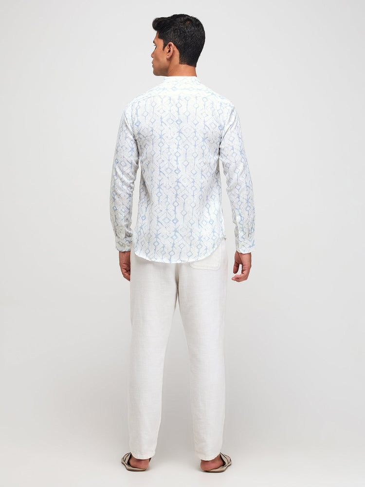 Abstract Print Textured Kurta