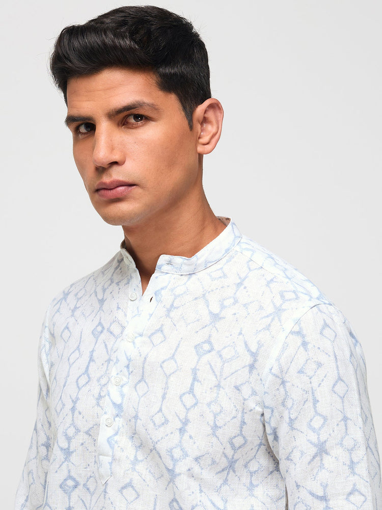 Abstract Print Textured Kurta
