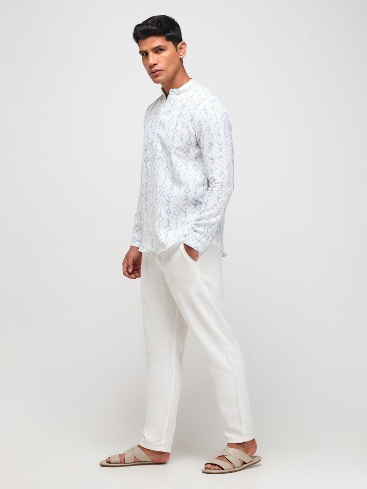 Abstract Print Textured Kurta