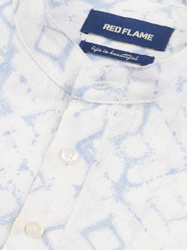 Abstract Print Textured Kurta
