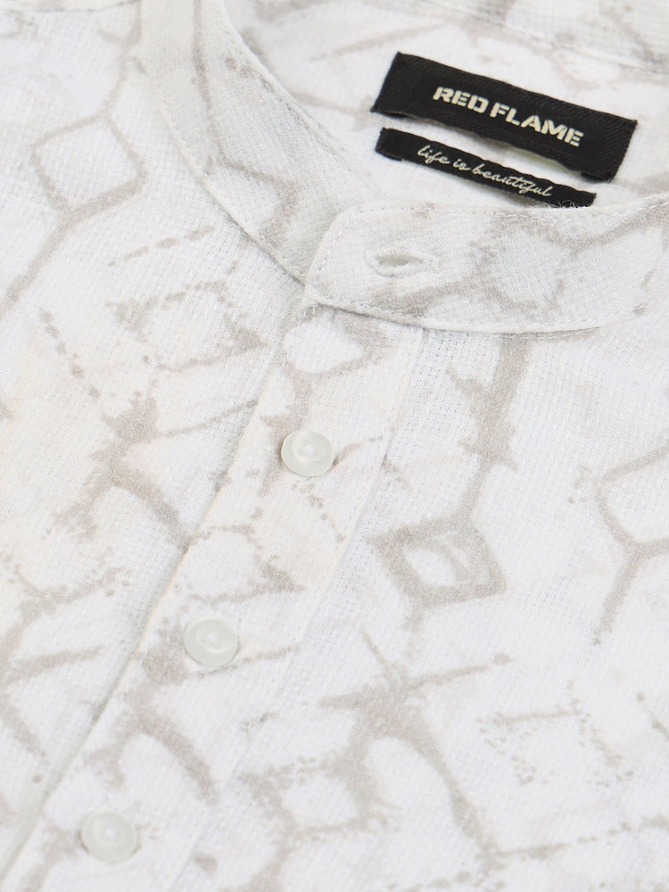 Abstract Print Textured Kurta