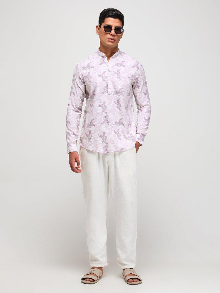Paisley Print Textured Kurta