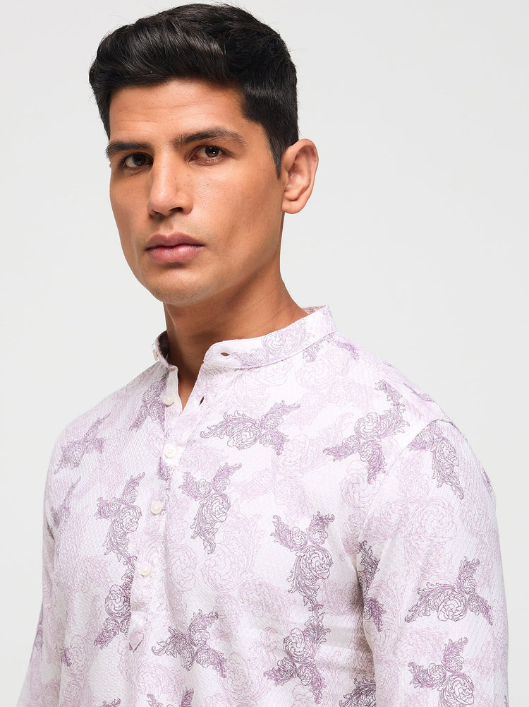 Paisley Print Textured Kurta