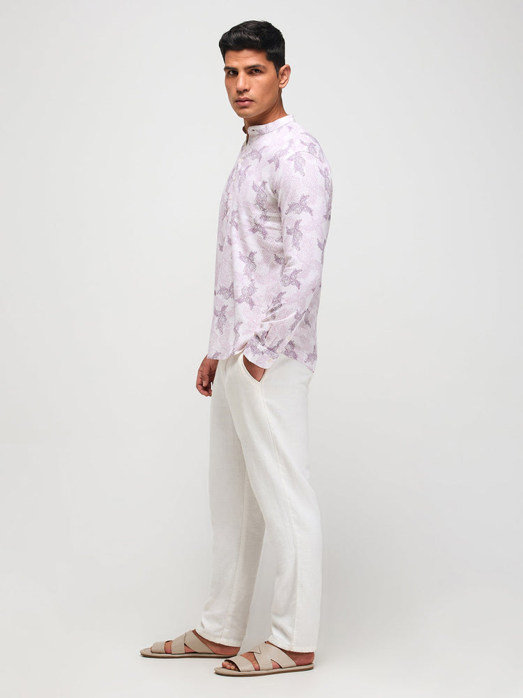 Paisley Print Textured Kurta