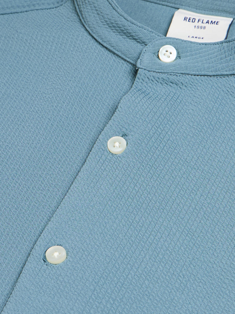 Mandarin Collar Textured Shirt