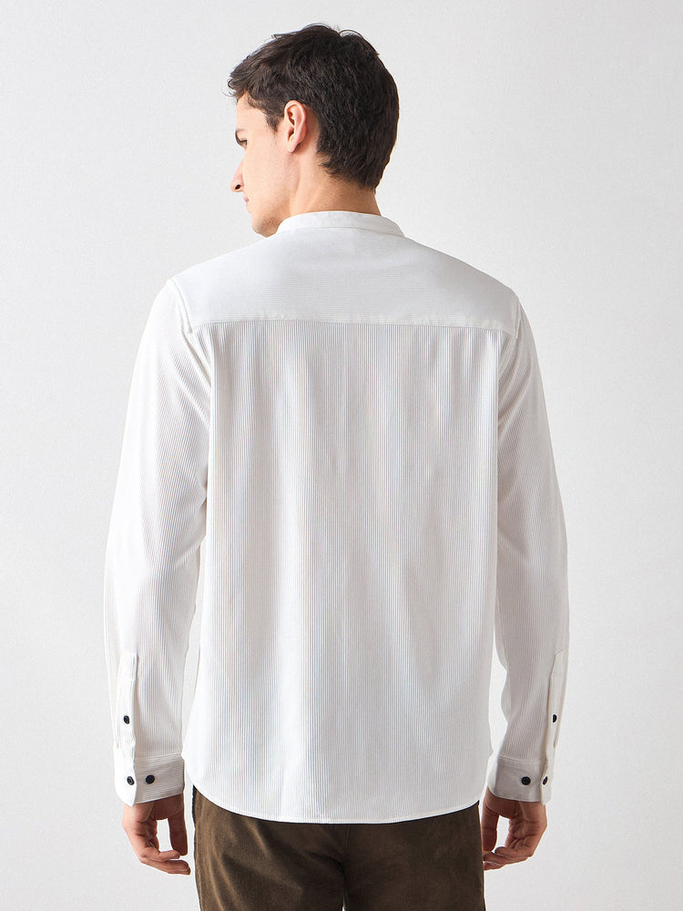 Band Collar Cord Shirt