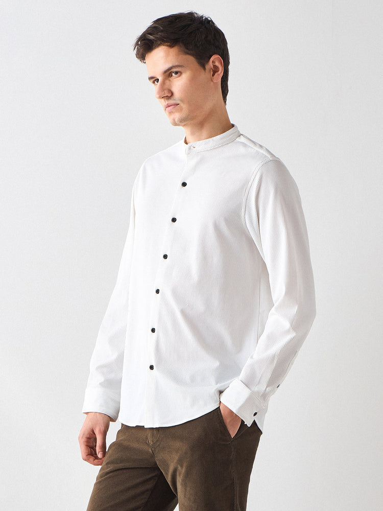 Band Collar Cord Shirt