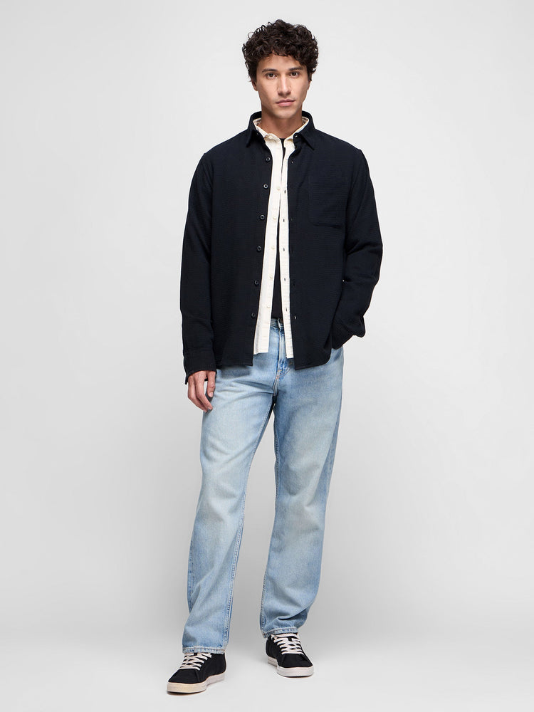 Relaxed Fit Waffle Textured Shirt