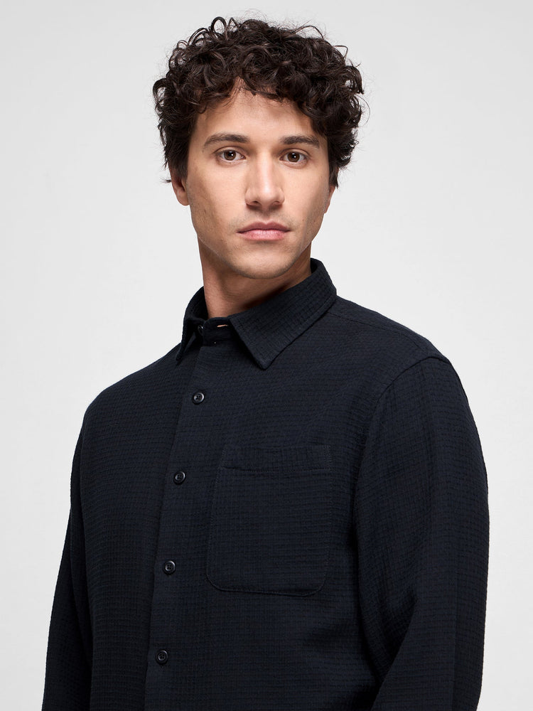 Relaxed Fit Waffle Textured Shirt