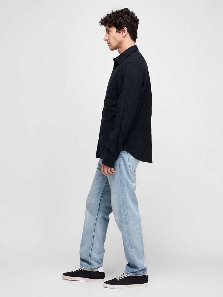 Relaxed Fit Waffle Textured Shirt