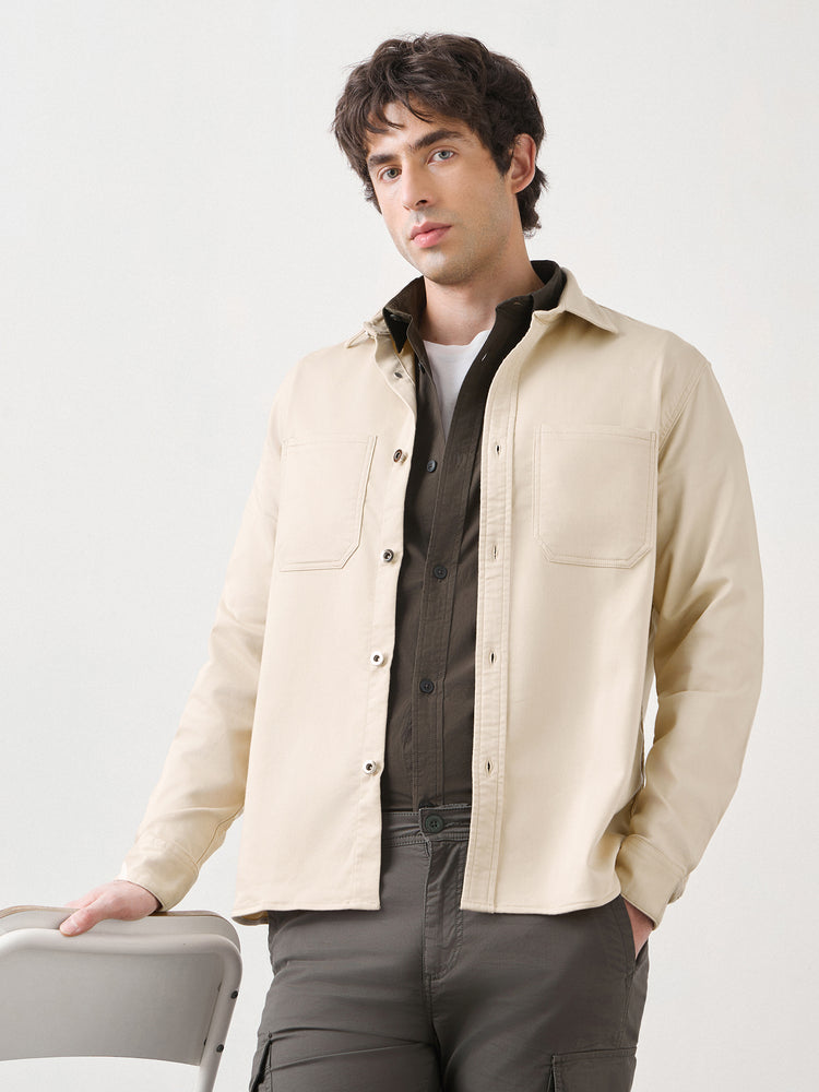 Double Pocket Cotton Stretch Overshirt