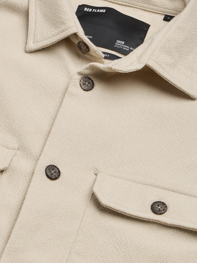 Textured Double Pocket Overshirt