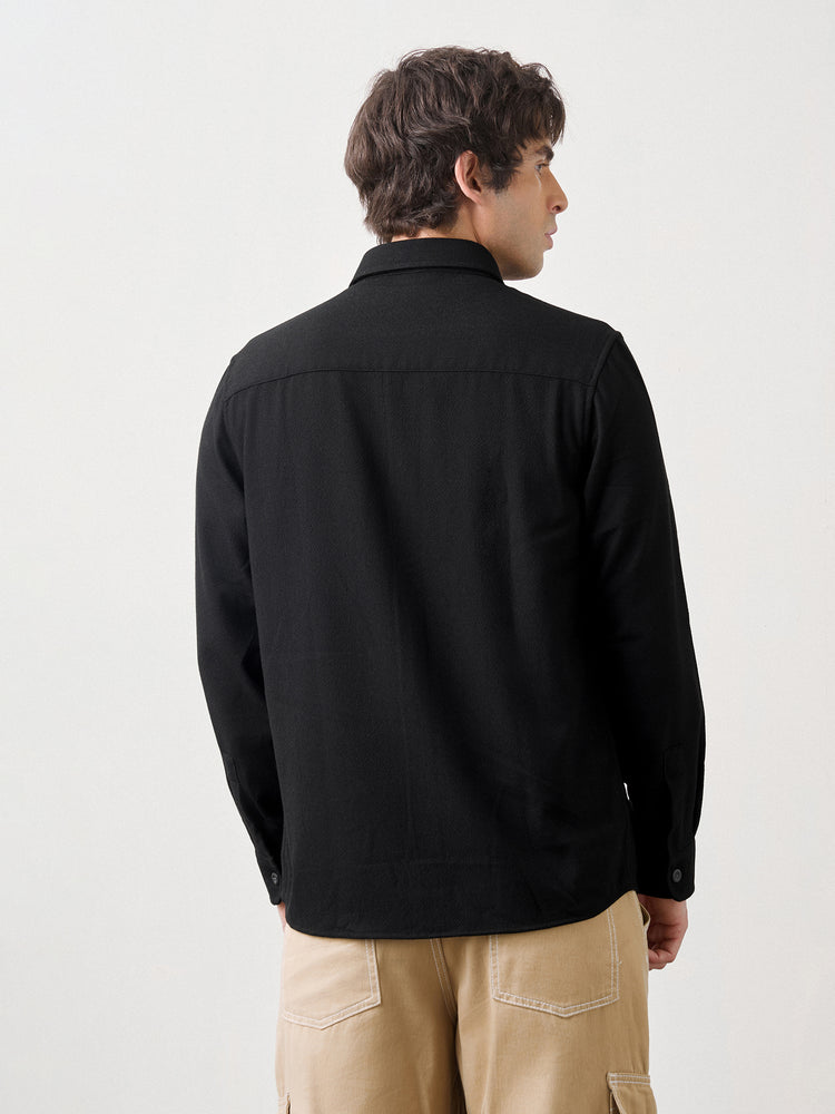 Textured Double Pocket Overshirt