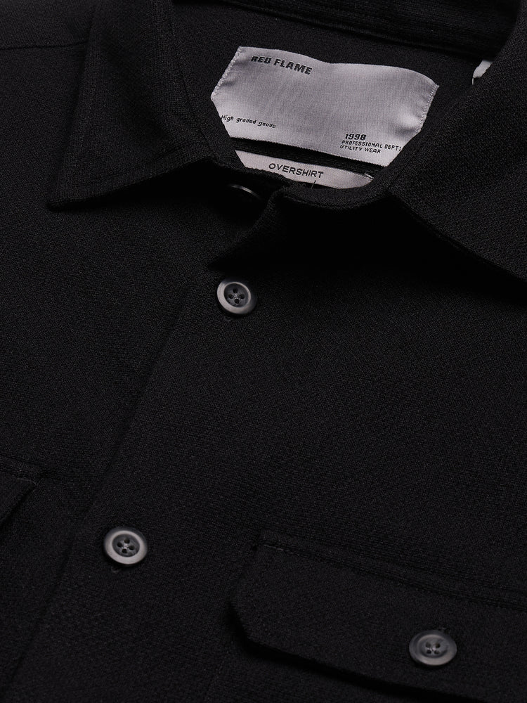 Textured Double Pocket Overshirt